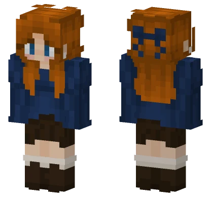 Blue Hair Girl Minecraft skin