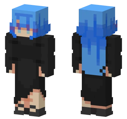 Blue Hair Girl Minecraft skin