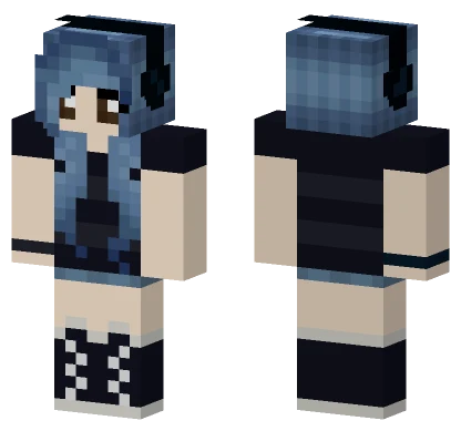 Blue Hair Girl Minecraft skin
