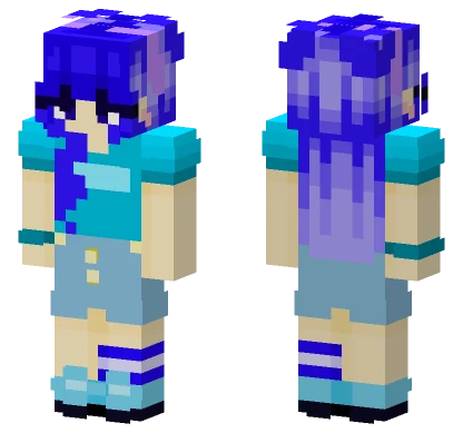 Blue Hair Girl Minecraft skin