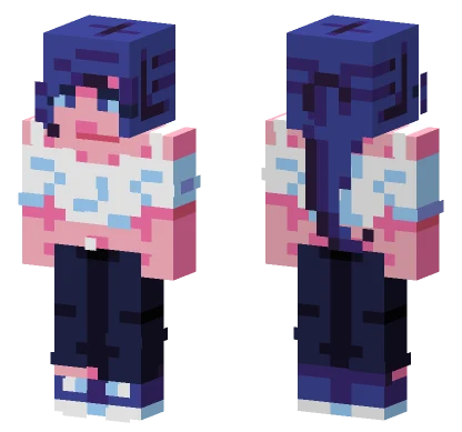 Blue Hair Girl Minecraft skin