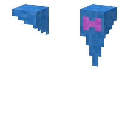 Blue Hair Pink Bow Girl Minecraft skin