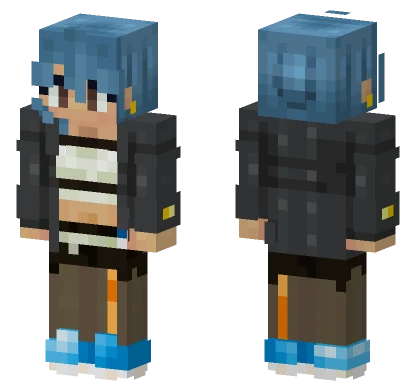 Blue Hair Tomboy Trainer Minecraft skin