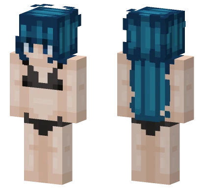 Blue Haired Girl Minecraft skin