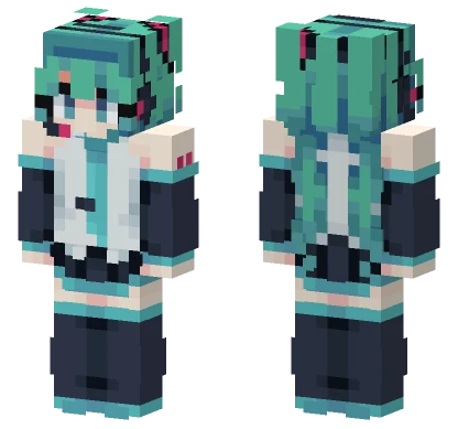 Blue Haired Girl Minecraft skin
