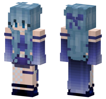 Blue Haired Girl Minecraft skin