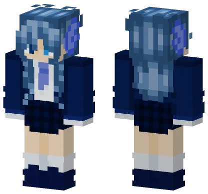Blue Haired Girl Minecraft skin
