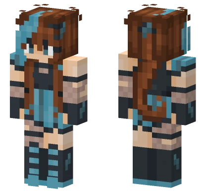 Neon Voltage Hair Minecraft skin