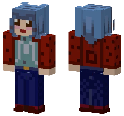 Blue Haired Girl Minecraft skin