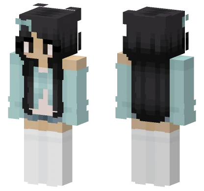 Blue Haired Girl Minecraft skin