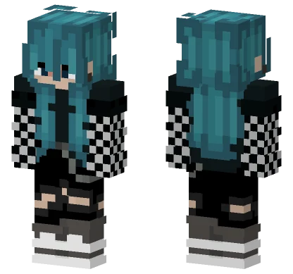 Blue Haired Girl Minecraft skin