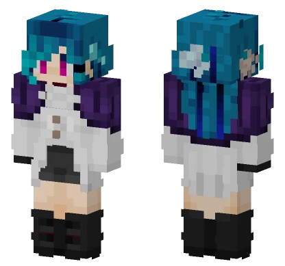 Blue Haired Schoolgirl Minecraft skin