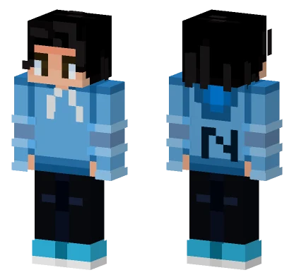 Blue Hoodie Boy Minecraft skin