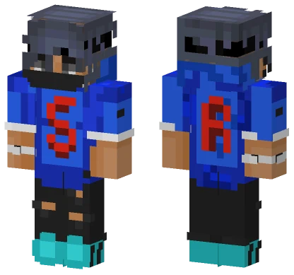 Blue Hoodie Gamer Minecraft skin