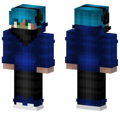 Blue Hoodie Gamer Boy Minecraft skin