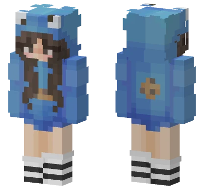 Blue Hoodie Girl Minecraft skin