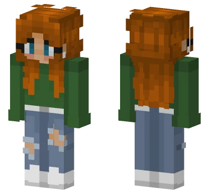 Blue Hoodie Girl Minecraft skin