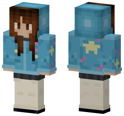 Blue Hoodie Girl Minecraft skin