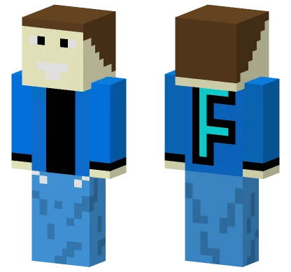 Blue Lettered Cowboy Hat Minecraft skin
