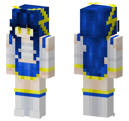 Blue Lightning Girl Minecraft skin