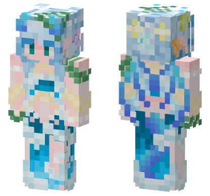 Blue Mermaid Girl Minecraft skin