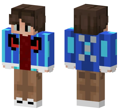 Blue Plaid Jacket Minecraft skin