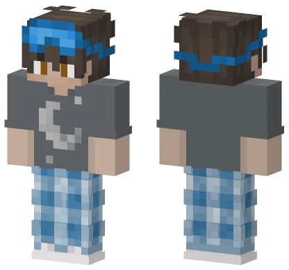 Blue Plaid Pajamas Minecraft skin