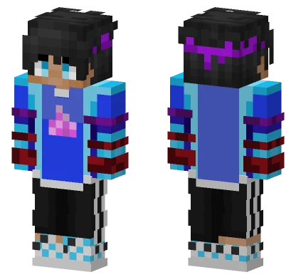 Blue Red Purple Sapnap Minecraft skin