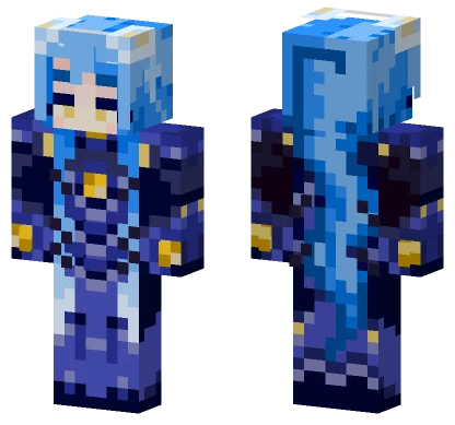 Blue Robot Warrior Minecraft skin