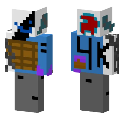 Blue Robot With Wings Minecraft skin
