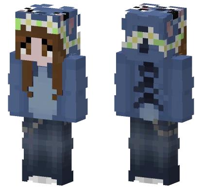 Blue Stitch Girl Minecraft skin