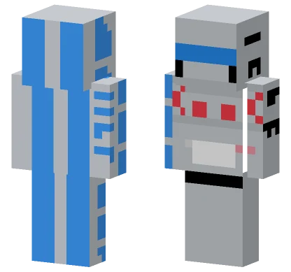 Blue Striped Robot Minecraft skin