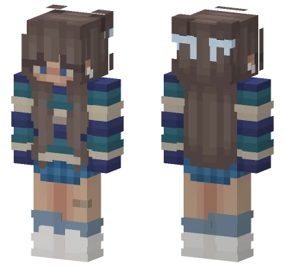 Blue Sweater Girl Minecraft skin