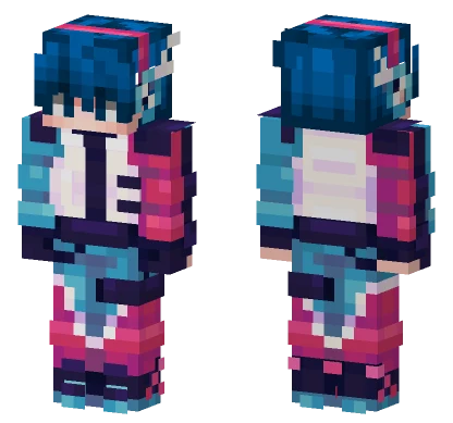 Blue Teal Jacket Minecraft skin