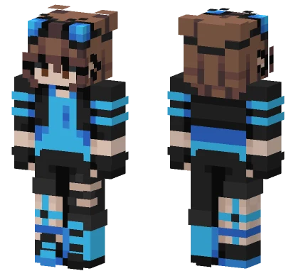 Blue Tech Girl Minecraft skin
