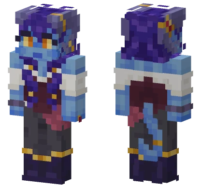 Blue Tiefling Minecraft skin