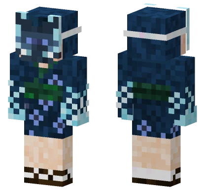 Blue Witch With Cat Minecraft skin