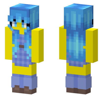 Blueberry Outfit With Blue Hair Minecraft skin