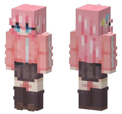 Bocchi Pink Outfit Minecraft skin