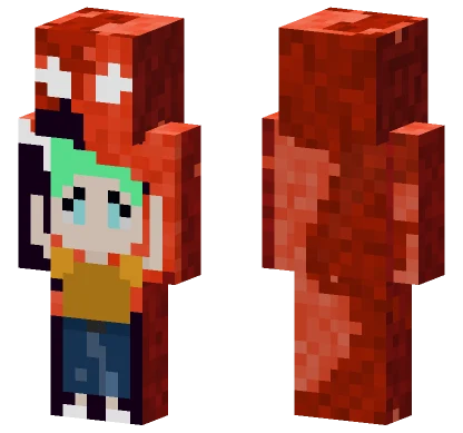 Boy Green Hair Aura Flaming Minecraft skin