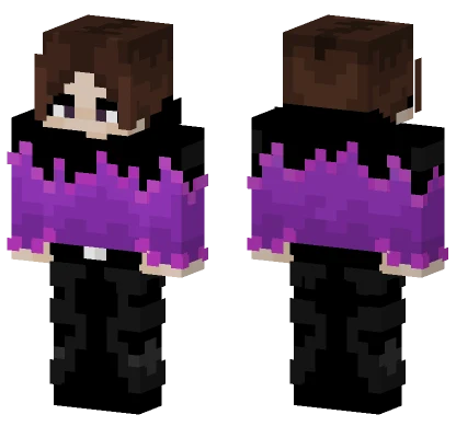 Boy Purple Pink Black Minecraft skin