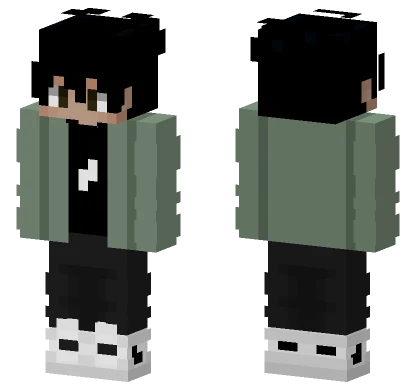 Boy With Green Jacket Minecraft skin