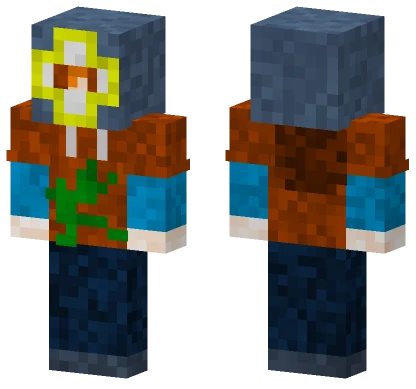Brown and Blue Hoodie Knight Minecraft skin