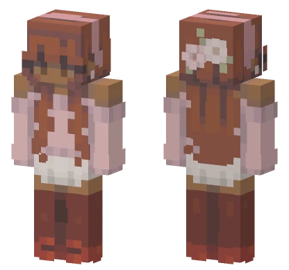 Brown and Pink Dress Minecraft skin
