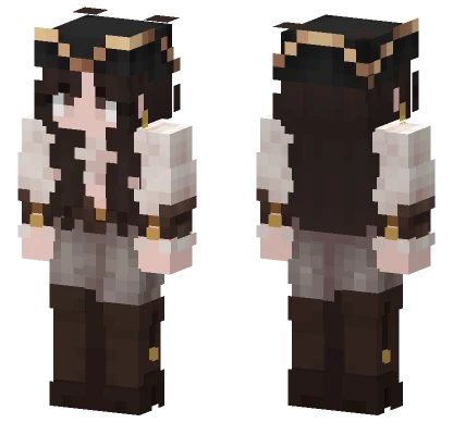 Brown and White Girl Minecraft skin
