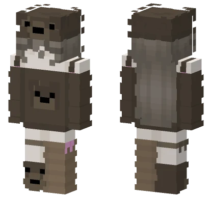 Brown Bear Hoodie Minecraft skin