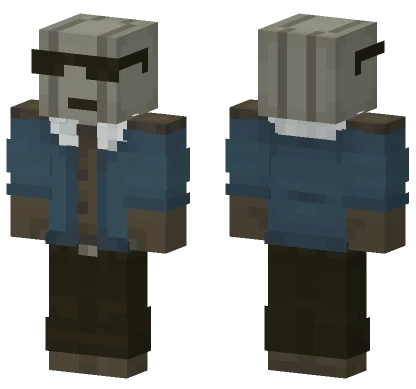 Brown Blue Work Clothes Minecraft skin