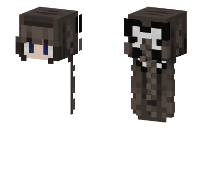 Brown Braided Hair with Bow Minecraft skin