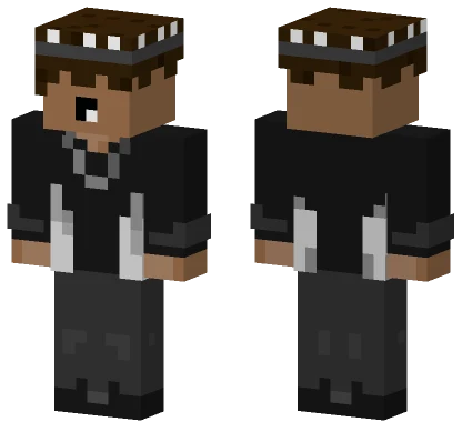 Brown Face Black Shirt Minecraft skin