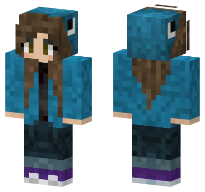 Brown Hair Squid Girl Minecraft skin